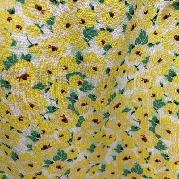 XSP loft floral print dress with side ties green yellow and white - like new - Picture 3 of 9